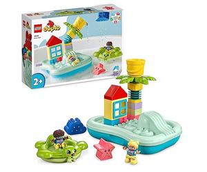 LEGO DUPLO Water Park Bath Toy for Toddlers Aged 2+ Years Old, with Floating Island, Turtle and Star Fish Sea Animal Figures, Easy to Clean Bathtub Water Toys 10989