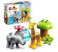 LEGO DUPLO Wild Animals of Africa 10971, Animal Toys for Toddlers, Girls & Boys Ages 2 Plus Years Old, Learning Toy with Baby Elephant & Giraffe Figures