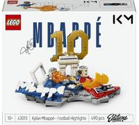 LEGO Editions Kylian Mbappé - Football Highlights Toy - 3D Display Model Kit w/Collectible Minifigure - Kids' Room Decor - Gift for 10+ Year Old Boys, Girls & Adult Sports Fans - 43013