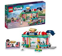 LEGO Friends Heartlake Downtown Diner Building Toy - Restaurant Pretend Playset with Food, Includes Mini-Dolls Liann, Aliya, and Charli, Birthday Gift Toy Set for Boys and Girls Ages 6+, 41728