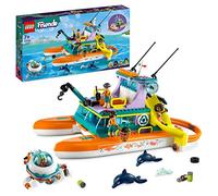LEGO Friends Sea Rescue Boat Toy Playset with Dolphin Animal Figures and Submarine, Eco Educational Set, Animal Care Gift for Kids, Girls, Boys 7 Plus Years Old 41734
