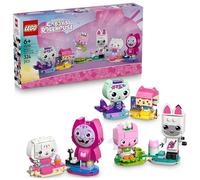 LEGO Gabby’s Dollhouse Gabby’s Brick-Built Cat Friends - Creative Toy w/ 6 Animal Figures incl. MerCat & Kitty Fairy, plus Display Stands - Gift for 6+ Year Old Girls & TV Show Fans - 11215