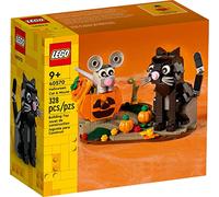 LEGO Halloween Cat & Mouse 40570 Building Kit, Whimsical Halloween Décor with Adorable Cat, Mouse, and Pumpkin Toys, Halloween Toy