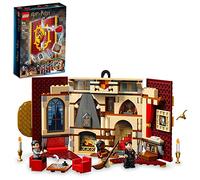 LEGO Harry Potter Gryffindor House Banner Set 76409, Hogwarts Castle Common Room Toy or Wall Display, Fold Up Travel Toy, Collectible with 3 Minifigures,Black,golden,Medium