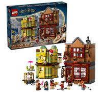 LEGO Harry Potter Quality Quidditch Supplies & Ice Cream Parlour Set with 2 Diagon Aley Shop Toys, 6 Minifigures & Accessories incl. a Nimbus 2000 Broom - Gift for 8+ Year Old Boys & Girls - 76452