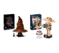 LEGO Harry Potter Talking Sorting Hat Set, Model Kits for Adults & 76421 Harry Potter Dobby The House-Elf Set, Movable Iconic Figure Model, Toy or Bed
