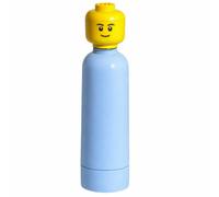 LEGO Head Water Bottle 0.4L Kids School Drink Flask H25cm Light Blue - 1 - Plastic - Light Blue