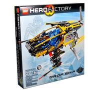 Lego Hero Factory Series Vehicle Set #7160 - DROP SHIP with Stealth Wings, Fins and Soft Exhaust Hoses Plus Pilot Figure (Total Pieces: 394)