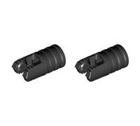 LEGO Hinge Cylinder 1 x 2 Locking with 2 Fingers and Axle Hole on Ends Without Slots, Part 57360 (Black, 2, Bricks)