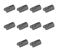 LEGO Hinge Cylinder 1 x 2 Locking with 2 Fingers and Axle Hole on Ends Without Slots, Part 57360 (Dark Bluish Gray, 10, Bricks)