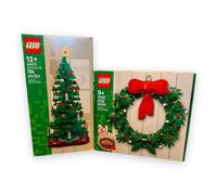 Lego Holiday Bundle, Christmas Tree (40573) and Wreath (40426), 2-in-1 Building Toy Set, Christmas, (1294 Total Pcs)