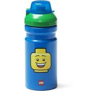 LEGO Iconic Boy Drinking Bottle - 390 ml, Durable PP/Silicone - Fun and Practical Kids Water Bottle with Covered Spout, Sports Water Bottle, Blue/Green