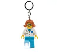 LEGO Iconic Doctor Keyring Torch - 76 mm Large Figure (KE185) - Includes 2 CR2025 Batteries, White