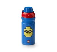 LEGO Iconic Drinking Bottle - 390 ml, Durable PP/Silicone - Fun and Practical Kids Water Bottle with Covered Spout, Sports Water Bottle, Blue and Red