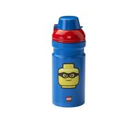 LEGO Iconic Drinking Bottle - 390 ml, Durable PP/Silicone - Fun and Practical Kids Water Bottle with Covered Spout, Sports Water Bottle, Blue and Red