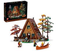 LEGO Collectible Display Set A-Frame Cabin 21338 – Model Kit for Adults, 4 Minifigures, 11 Animals