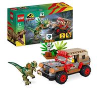 LEGO Jurassic Park Dilophosaurus Ambush Dinosaur Toy for Boys, Girls, Kids 6 Plus Years Old, with Dino Figure and Jeep Car Toy, 30th Anniversary Collection Set 76958