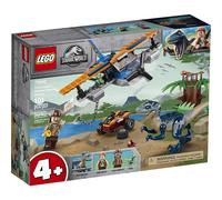 LEGO Jurassic World Velociraptor: Biplane Rescue Mission 75942 Dinosaur Toy for Preschool Kids Featuring a Buildable Plane Toy Posable Velociraptor