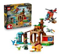 LEGO Jurassic World Velociraptor, Stegosaurus & Pteranodon Rescue Toy - 4 Dinosaur Figures, Helicopter & 2 Minifigures - Dino Birthday Gift for 4+ Year Old Boys & Girls - 77981