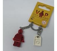 Lego Key Chain: 5005205 VIP Chrome Red Minifigure Key Chain LEGO Logo Tile 2017
