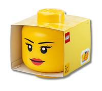 Room Copenhagen Iconic Storage Head Large, Stackable Storage Box, 8,5 L, Yellow, Happy Girl