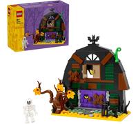 LEGO Halloween Barn - Play & Display Toy with a Skeleton Minifigure and Spooky Accessories incl. a Bat & Lamps - Creative Gift for 8+ Year Old Boys and Girls - 40721