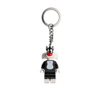LEGO Looney Tunes Sylvester Keychain/Keyring - Black and White Mini Figure, Unisex-Adults, Unisex-Children, Keychain, 150g