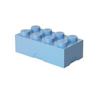 LEGO Lunch Box with 8 Knobs - Food-Grade, Dishwasher Safe, Versatile Storage Container, Pencil Case, Snack Box, 950ml Light royal blue