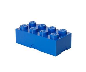LEGO Lunch Box with 8 Knobs - Food-Grade, Dishwasher Safe, Versatile Storage Container, Pencil Case, Snack Box, 950ml, for Kids & Adults Blue