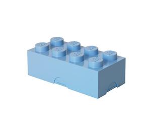 LEGO Lunch Box with 8 Knobs - Food-Grade, Dishwasher Safe, Versatile Storage Container, Pencil Case, Snack Box, 950ml Light royal blue