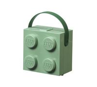 LEGO Lunch Box with Handle Sand Green - Portable Lunch Box for Kids & Adults, Food Storage Container with Lid, Dishwasher Safe, 2.1L, Snack Box