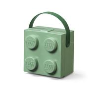 LEGO Lunch Box with Handle Sand Green - Portable Lunch Box for Kids & Adults, Food Storage Container with Lid, Dishwasher Safe, 2.1L, Snack Box