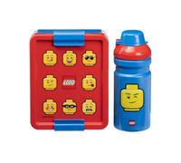 LEGO LUNCH SET - ICONIC design, Fun & Functional 390ml Bottle & Lunch Box for Kids & Adults, Dishwasher Safe, Perfect for Meals on the Go, Red & Blue