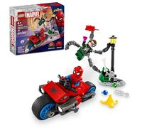 LEGO Marvel Motorcycle Chase: Spider-Man vs. Doc Ock, Buildable Toy for Kids with Stud Shooters and Web Blasters, 2 Marvel Minifigures, Super Hero Toy, Gift for Boys and Girls Aged 6 and Up, 76275