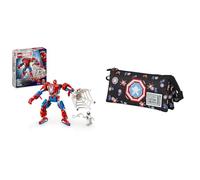 LEGO Marvel Spider-Man vs Venom Brutal Car - Set with 3 Minifigures, Marvel Captain America Triple ECO Pencil Case 23×11 cm