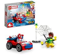 LEGO Marvel Spider-Man's Car and Doc Ock Set 10789, Spidey and His Amazing Friends Buildable Toy for Kids 4 Plus Years Old with Glow in The Dark Pieces, Blue,red