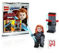 LEGO Marvel Super Heroes Avengers Tower Battle Minifigure - Black Widow (Printed Arms) with Weapons Stand