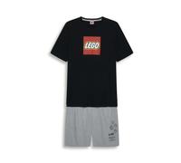 LEGO Men's Shorty Pyjama Set - Short-Sleeve Logo Tee & Shorts, Soft Cotton Mens Sleepwear Loungewear, Officially Licensed Gifts for Him, Machine Washable