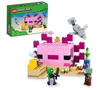 LEGO Minecraft 21247 The Axolotl House Building Toy Set, Creative Adventures on a Colourful Underwater Base, Includes a Diver Explorer, Dolphin, Drowned and More, Minecraft Toy for