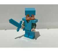 LEGO MINECRAFT ALEX IN FULL DIAMOND ARMOUR FROM SET 21137 (min051)