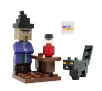 LEGO Minecraft Mini Set: Witch Minifigure with Black Cat and Potion