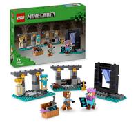 LEGO Minecraft The Armoury Toy - in Nether Portal, plus Alex & Armoursmith Figures with a Golden Axe, Swords & Shield Accessories - Gaming gift for 7+ Year Old Boys & Girls - 21252