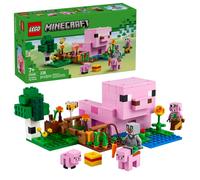 LEGO Minecraft The Baby Pig House Toy Figures and Playset - Building Minecraft Toy for Kids Boys and Girls Ages 7+ - with 2 Minifigures for Pretend