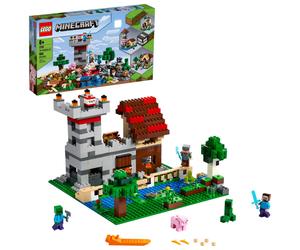 LEGO Minecraft The Crafting Box 3.0 21161 Minecraft Brick Construction Toy and Minifigures Castle and Farm Building Set Great Gift for Min