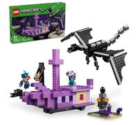 LEGO Minecraft The Ender Dragon and End Ship Building Set, Video Game Toy with 2 Minecraft Minifigures, Dragon Toy Action Playset for Kids, Birthday Gift for Boys and Girls Ages 8 and Up, 21264