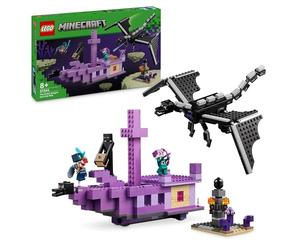 LEGO Minecraft The Ender Dragon and End Ship Toy - Play & Display Set with a Boat, Dragon and 3 Figures in n Enderman - Gamer Gift for 8+ Year Old Boys & Girls - 21264