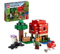 LEGO Minecraft The Mushroom House Set, Building Toy for Kids Age 8 plus, Gift Idea with Alex, Mooshroom & Spider Jockey Figures 21179