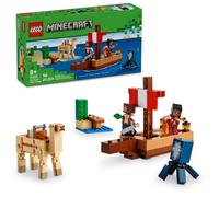 LEGO Minecraft The Pirate Ship Voyage, Boat Toy Playset for Kids with Squid, Camel and Pirate Figures, Pirate Toy Building Set for Action Role-Play, M