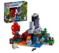 LEGO Minecraft The Ruined Portal 21172 Building Kit; Fun Minecraft Toy Kids Steve and a er Skeleton; New 2021 (316 Pcs), Multicolor