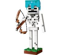 LEGO Minecraft The Skeleton Toy - Figure w/Diamond Helmet, Bow & Arrow and Grass Base for Kids' Room Decor - Gaming Gift for 10+ Year Old Boys, Girls & Fans - 21594